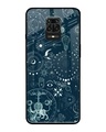 Shop Space Symbols Premium Glass Cover for Redmi Note 9 Pro Max-Front