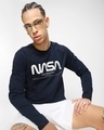 Shop Men's Blue Spaced NASA Typography T-shirt-Front