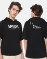 Shop Spaced NASA Half Sleeve Hoodie T-Shirt-Front