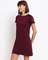 Shop Women's Maroon Regular Fit T-shirt Dress-Design