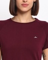 Shop Women's Maroon Regular Fit T-shirt Dress-Full