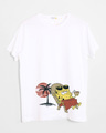 Shop Spongebob Beach Chilling Half Sleeve T-Shirt (SBL)-Front