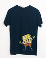 Shop Spongebob Whazzup Half Sleeve T-Shirt (SBL)-Front