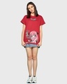 Shop Women's Red Spy X Family Graphic Printed Boyfriend T-shirt-Design