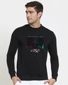 Shop Men's Black Squid Game Front Man Graphic Printed Crewneck Sweatshirt