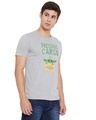Shop Star Wars Round Neck Short Sleeves Graphic Print T Shirt   Grey-Full