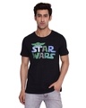 Shop Star Wars Round Neck Short Sleeves  T Shirt   Black-Front