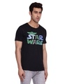 Shop Star Wars Round Neck Short Sleeves  T Shirt   Black-Full