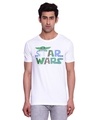 Shop Star Wars Round Neck Short Sleeves  T Shirt   White-Front