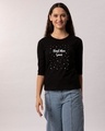 Shop Starry Space Glow In Dark Round Neck 3/4th Sleeve T-Shirt -Design