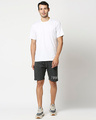 Shop Charcoal Elasticated Shorts-Full