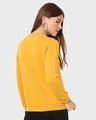 Shop Women's Yellow Stay Away Bear Graphic Printed Fleece Sweatshirt-Design