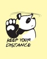 Shop Stay Away Panda Half Sleeve T-Shirt-Pastel Yellow-Full