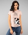 Shop Stay Classy Minnie  Half Sleeve Printed T-Shirt Baby Pink (DL)-Front