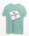 Shop Stay Happy Smiley Half Sleeve T-Shirt-Front