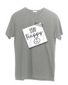 Shop Stay Happy Smiley Half Sleeve T-Shirt-Front