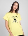 Shop Stay Home And Chill Boyfriend T-Shirt Pastel Yellow-Front