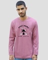 Shop Stay Home And Chill Full Sleeve T-Shirt Frosty Pink-Front