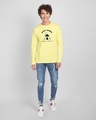 Shop Stay Home And Chill Full Sleeve T-Shirt Pastel Yellow-Design
