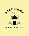 Shop Stay Home And Chill Full Sleeve T-Shirt Pastel Yellow-Full