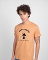 Shop Stay Home And Chill Half Sleeve T-Shirt Apricot Orange-Front