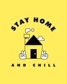 Shop Stay Home And Chill Half Sleeve T-Shirt Pineapple Yellow-Full