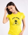 Shop Stay Home And Chill Half Sleeve T-Shirt  Pineapple Yellow-Front