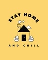 Shop Stay Home And Chill Round Neck 3/4th Sleeve T-Shirt Happy Yellow-Full