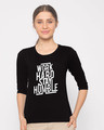 Shop Stay Humble Round Neck 3/4th Sleeve T-Shirt-Front