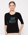 Shop Stay Messy Round Neck 3/4th Sleeve T-Shirt-Front