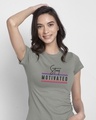 Shop Stay Motivated Stripe Half Sleeve Printed T-Shirt Meteor Grey-Front
