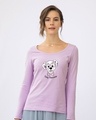 Shop Stay Pawsome Scoop Neck Full Sleeve T-Shirt (DL)-Front