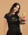 Shop Stay True Half Sleeve Printed T-Shirt Black-Front