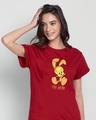 Shop Stay Weird Tweety Boyfriend T-Shirt (LTL) Bold Red-Front