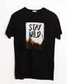 Shop Stay Wild Halftone Half Sleeve T-Shirt-Front