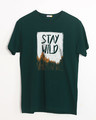 Shop Stay Wild Halftone Half Sleeve T-Shirt-Front