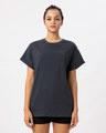 Shop Stone Grey Boyfriend T-Shirt-Front