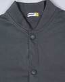 Shop Stone Grey Buttoned Bomber Jacket