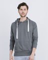 Shop Stone Grey Melange Fleece Sweater-Front