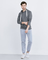 Shop Stone Grey Melange Fleece Sweater-Full