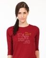 Shop Stop Wishing Start Doing Round Neck 3/4th Sleeve T-Shirt-Front