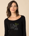 Shop Stop Wishing Start Doing Scoop Neck Full Sleeve T-Shirt-Front