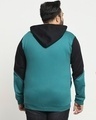 Shop Men's Black & Green Color Block Plus Size Zipper Hoodies-Design