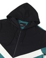 Shop Men's Black & Green Color Block Plus Size Zipper Hoodies