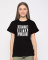 Shop Straight Outta Punjab Boyfriend T-Shirt-Front