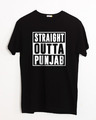 Shop Straight Outta Punjab Half Sleeve T-Shirt-Front