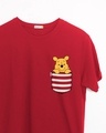 Shop Stripe Pocket Pooh Half Sleeve T-Shirt (DL)-Front