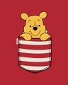 Shop Stripe Pocket Pooh Round Neck Crop Top T-Shirt-Full