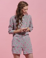 Shop Stripe Rayon Nightwear Set-Front