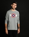 Shop Striped Captain America Full Sleeve T-Shirt (AVL)-Front